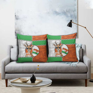 Niger Pillow Cover Dama Gazelle Waving Flag Funny Style