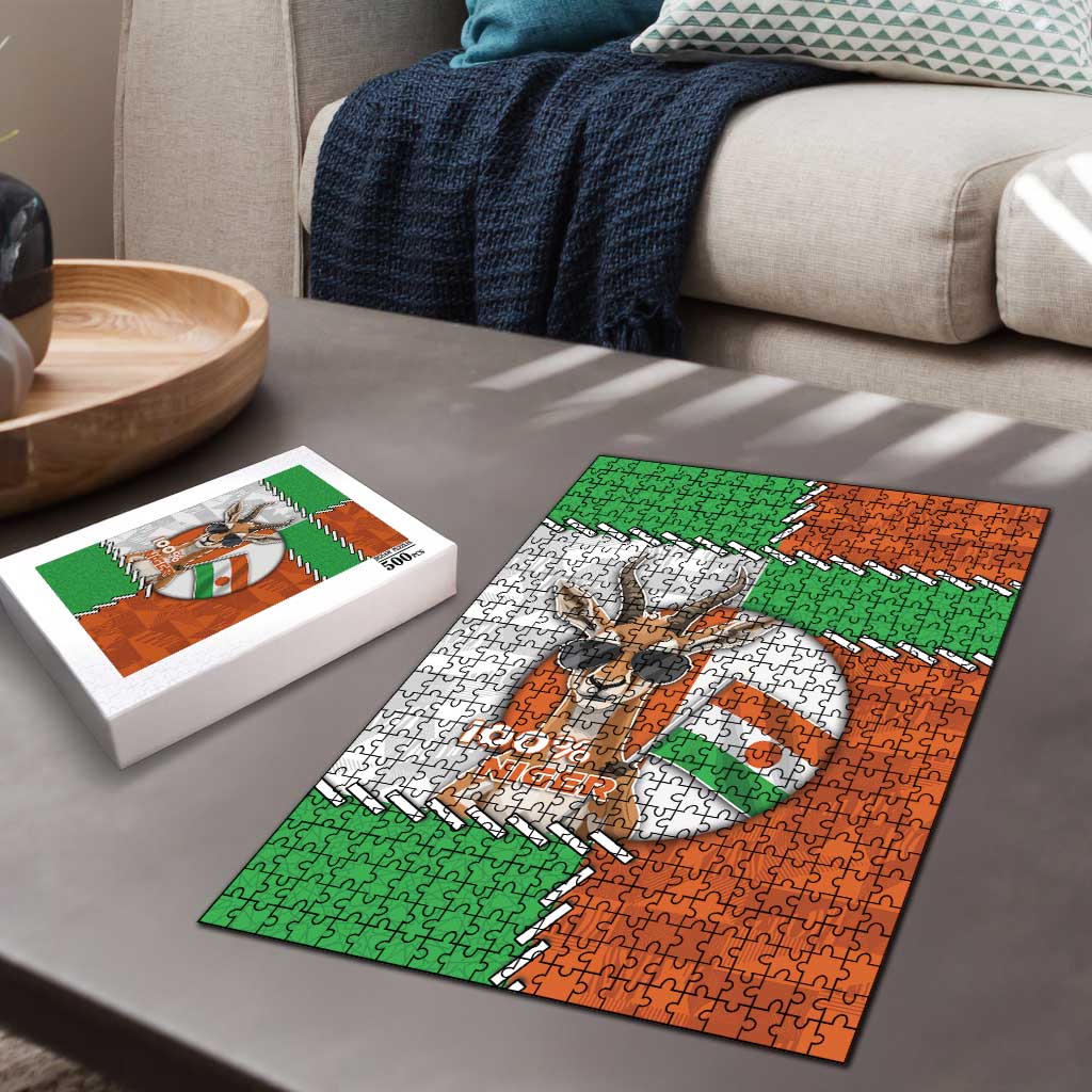 Niger Puzzle Dama Gazelle Waving Flag Funny Style