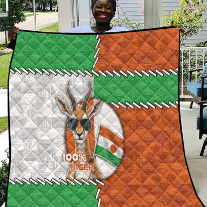 Niger Quilt Dama Gazelle Waving Flag Funny Style