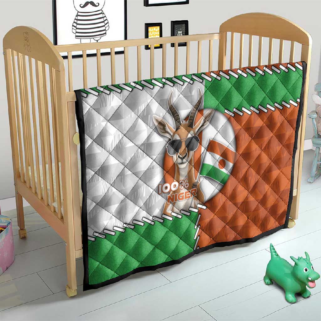 Niger Quilt Dama Gazelle Waving Flag Funny Style