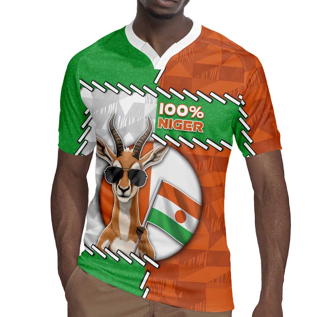 Personalized Niger Rugby Jersey Dama Gazelle Waving Flag Funny Style