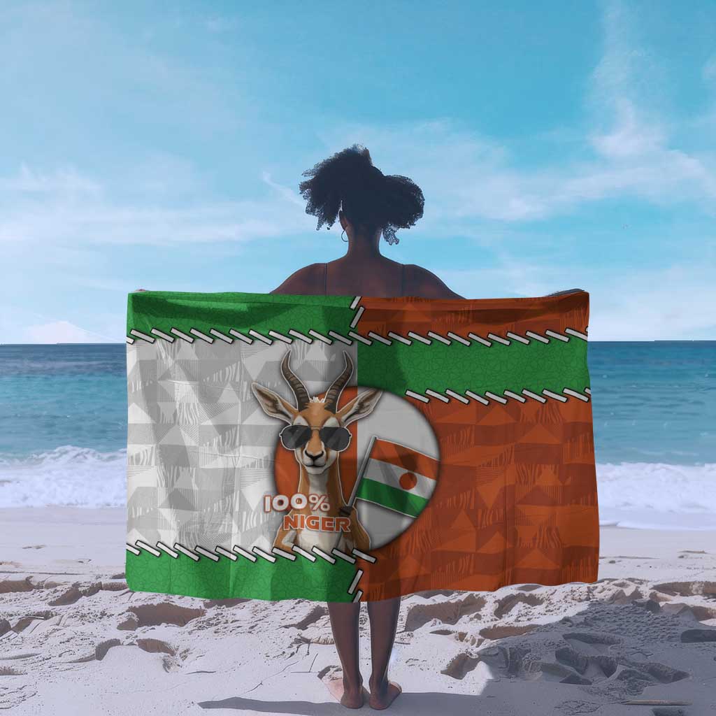 Niger Sarong Dama Gazelle Waving Flag Funny Style