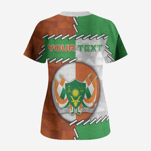 Personalized Niger Scrub Top Dama Gazelle Waving Flag Funny Style