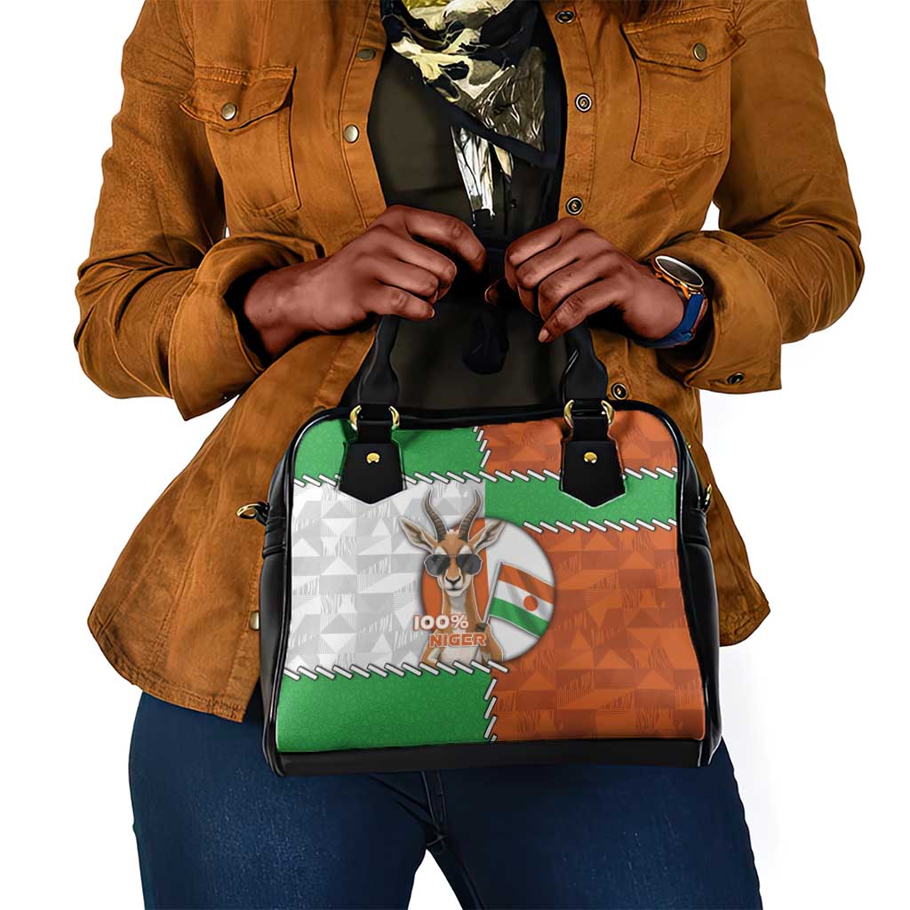Niger Shoulder Handbag Dama Gazelle Waving Flag Funny Style