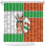 Niger Shower Curtain Dama Gazelle Waving Flag Funny Style