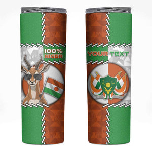 Personalized Niger Skinny Tumbler Dama Gazelle Waving Flag Funny Style