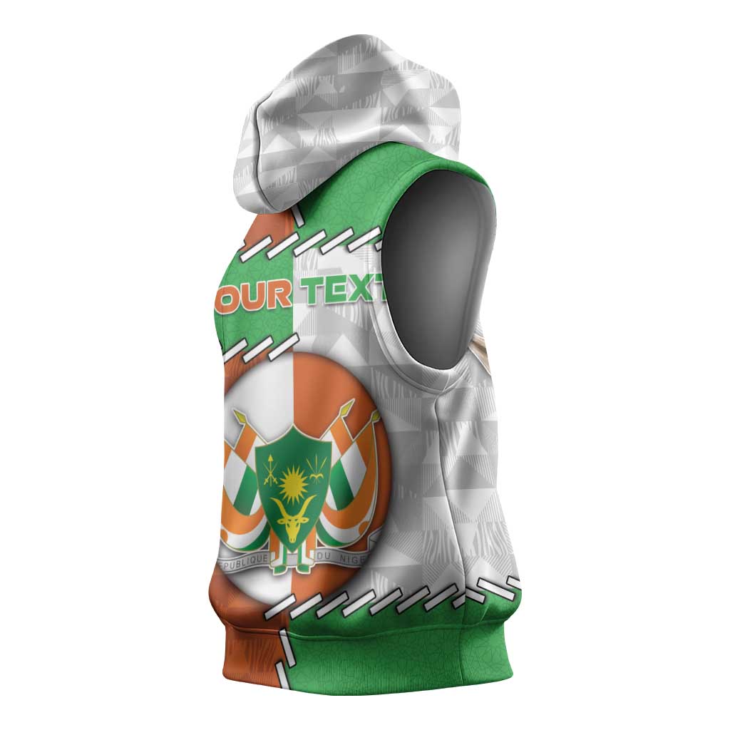 Personalized Niger Sleeveless Hoodie Dama Gazelle Waving Flag Funny Style