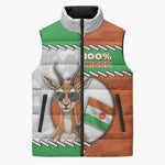 Personalized Niger Sleeveless Puffer Jacket Dama Gazelle Waving Flag Funny Style