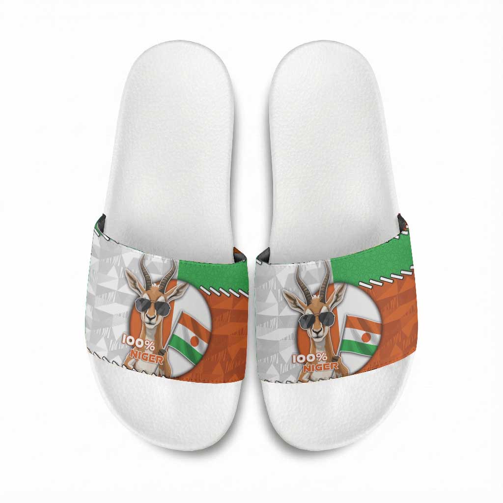 Niger Slide Sandals Dama Gazelle Waving Flag Funny Style