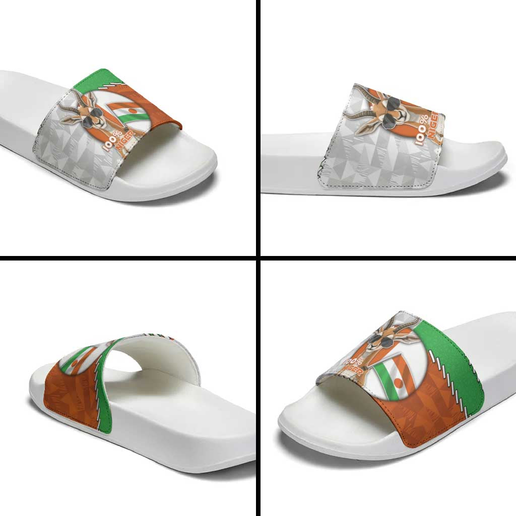 Niger Slide Sandals Dama Gazelle Waving Flag Funny Style