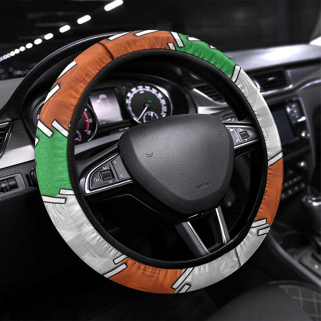 Niger Steering Wheel Cover Dama Gazelle Waving Flag Funny Style