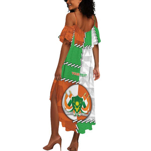 Personalized Niger Summer Maxi Dress Dama Gazelle Waving Flag Funny Style