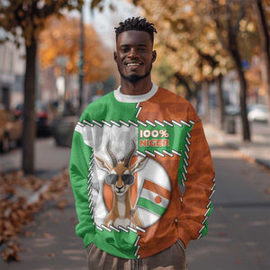 Personalized Niger Sweatshirt Dama Gazelle Waving Flag Funny Style