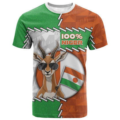 Personalized Niger T shirt Dama Gazelle Waving Flag Funny Style