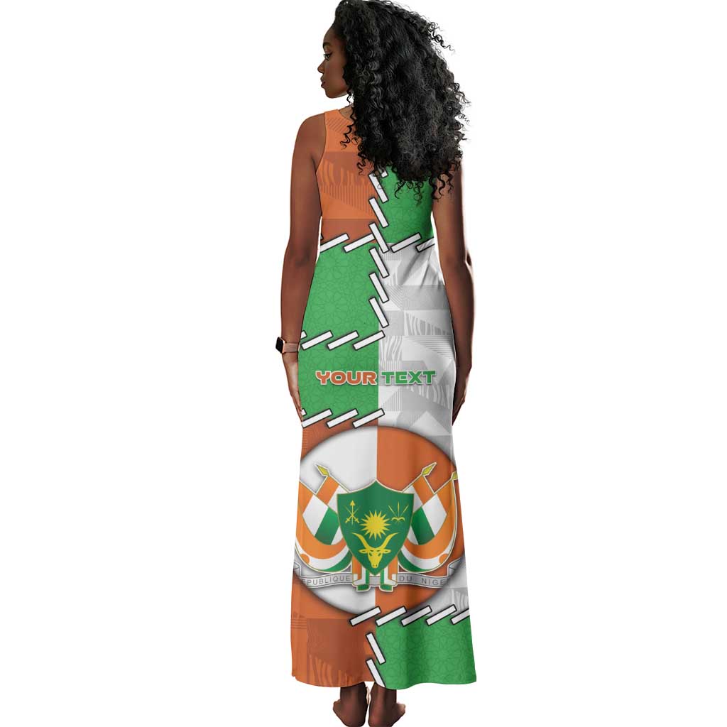 Personalized Niger Tank Maxi Dress Dama Gazelle Waving Flag Funny Style