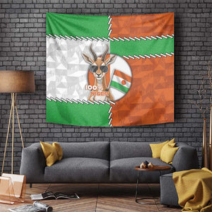 Niger Tapestry Dama Gazelle Waving Flag Funny Style