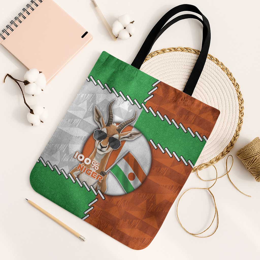Niger Tote Bag Dama Gazelle Waving Flag Funny Style