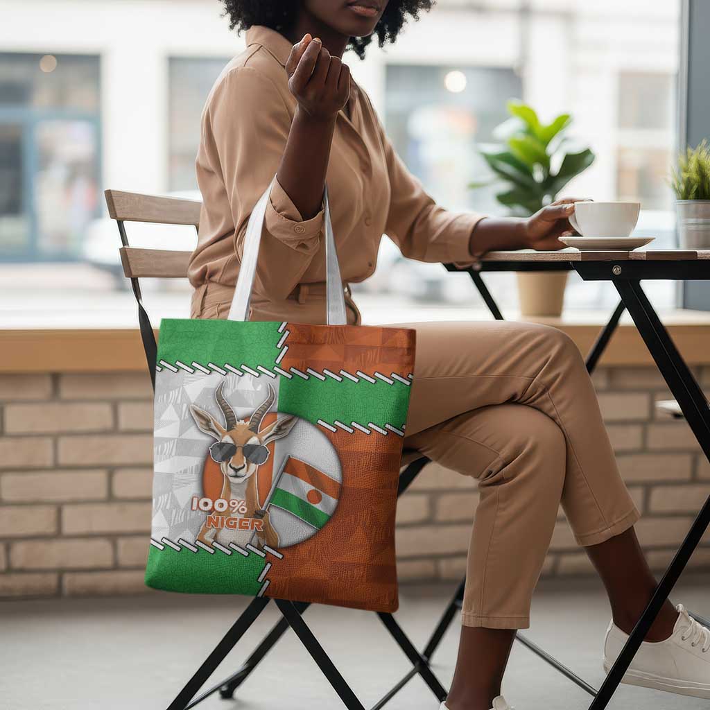 Niger Tote Bag Dama Gazelle Waving Flag Funny Style