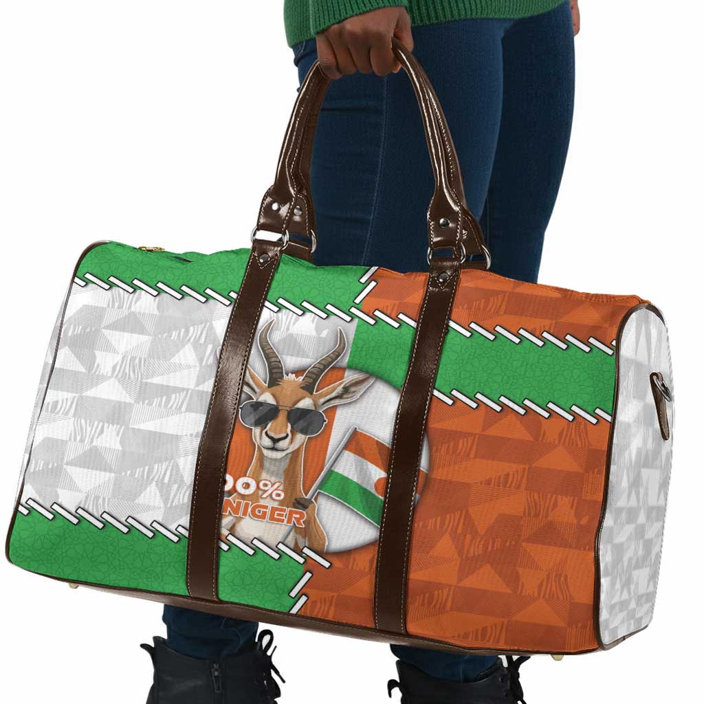 Niger Travel Bag Dama Gazelle Waving Flag Funny Style