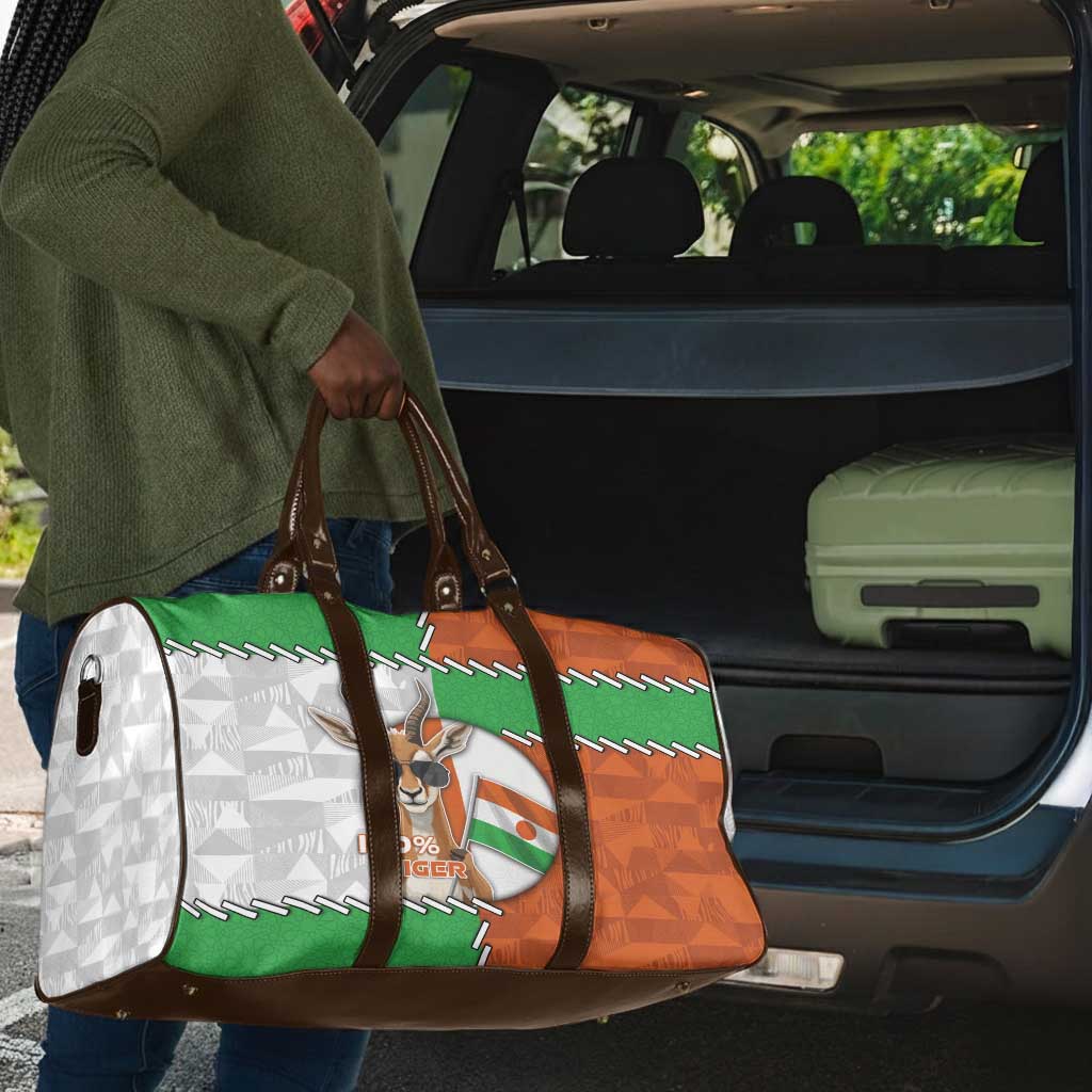 Niger Travel Bag Dama Gazelle Waving Flag Funny Style