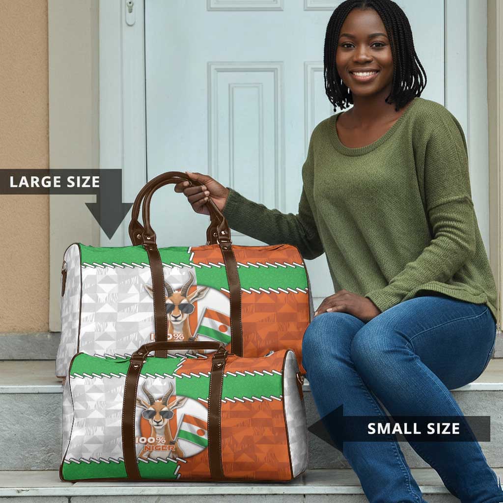Niger Travel Bag Dama Gazelle Waving Flag Funny Style