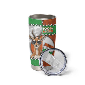 Personalized Niger Tumbler Cup Dama Gazelle Waving Flag Funny Style
