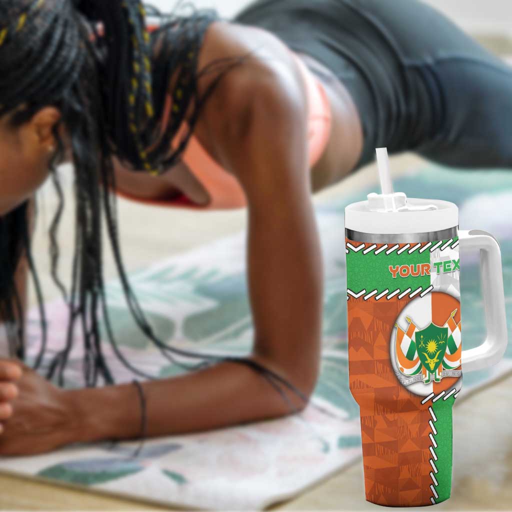 Personalized Niger Tumbler With Handle Dama Gazelle Waving Flag Funny Style