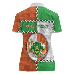 Personalized Niger Women Polo Shirt Dama Gazelle Waving Flag Funny Style