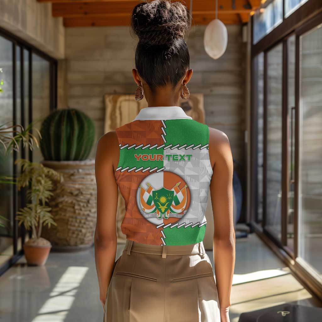 Personalized Niger Women Sleeveless Polo Shirt Dama Gazelle Waving Flag Funny Style