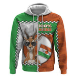 Personalized Niger Zip Hoodie Dama Gazelle Waving Flag Funny Style