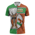 Personalized Niger Zipper Polo Shirt Dama Gazelle Waving Flag Funny Style