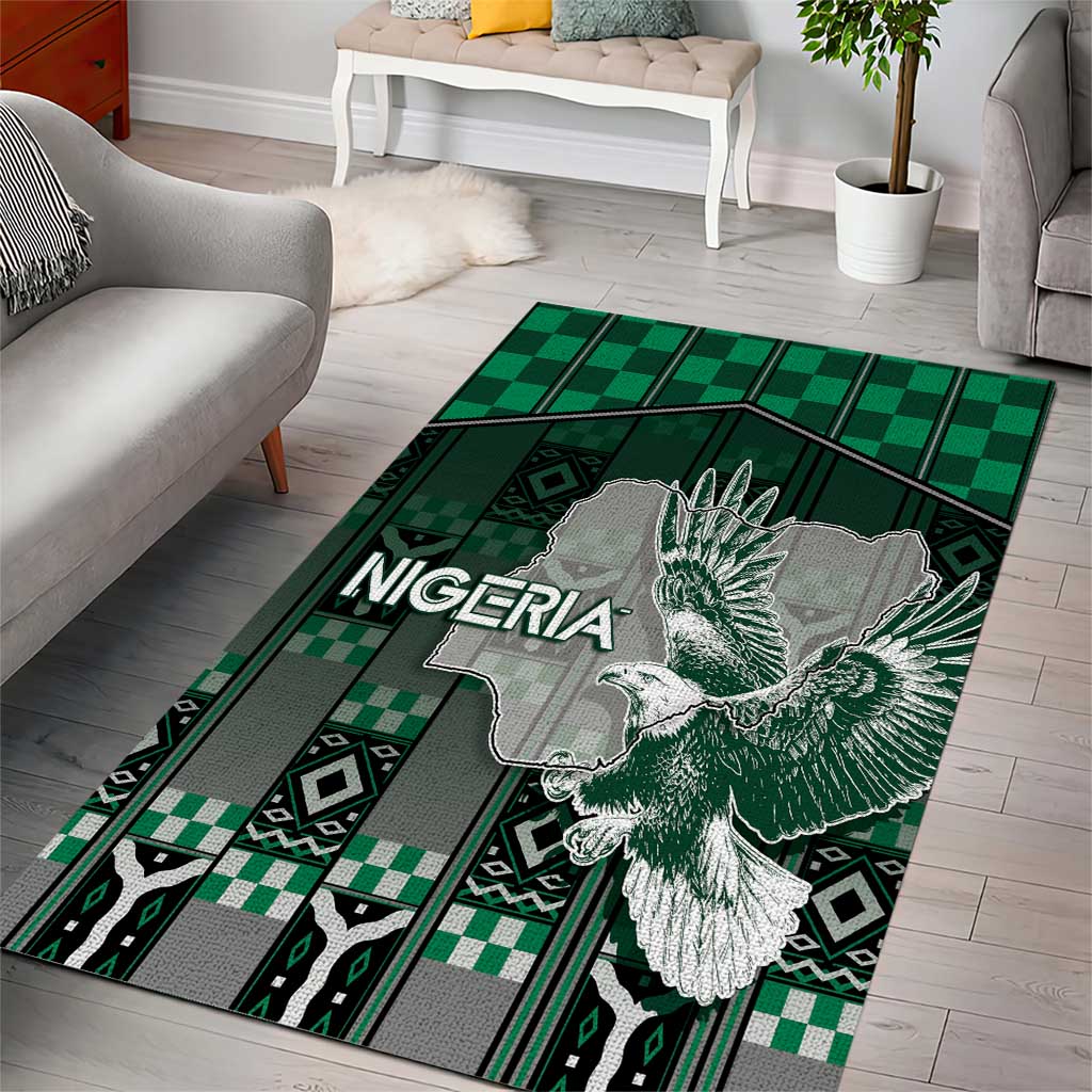 Nigeria Area Rug Eagle With Tribal Patterns