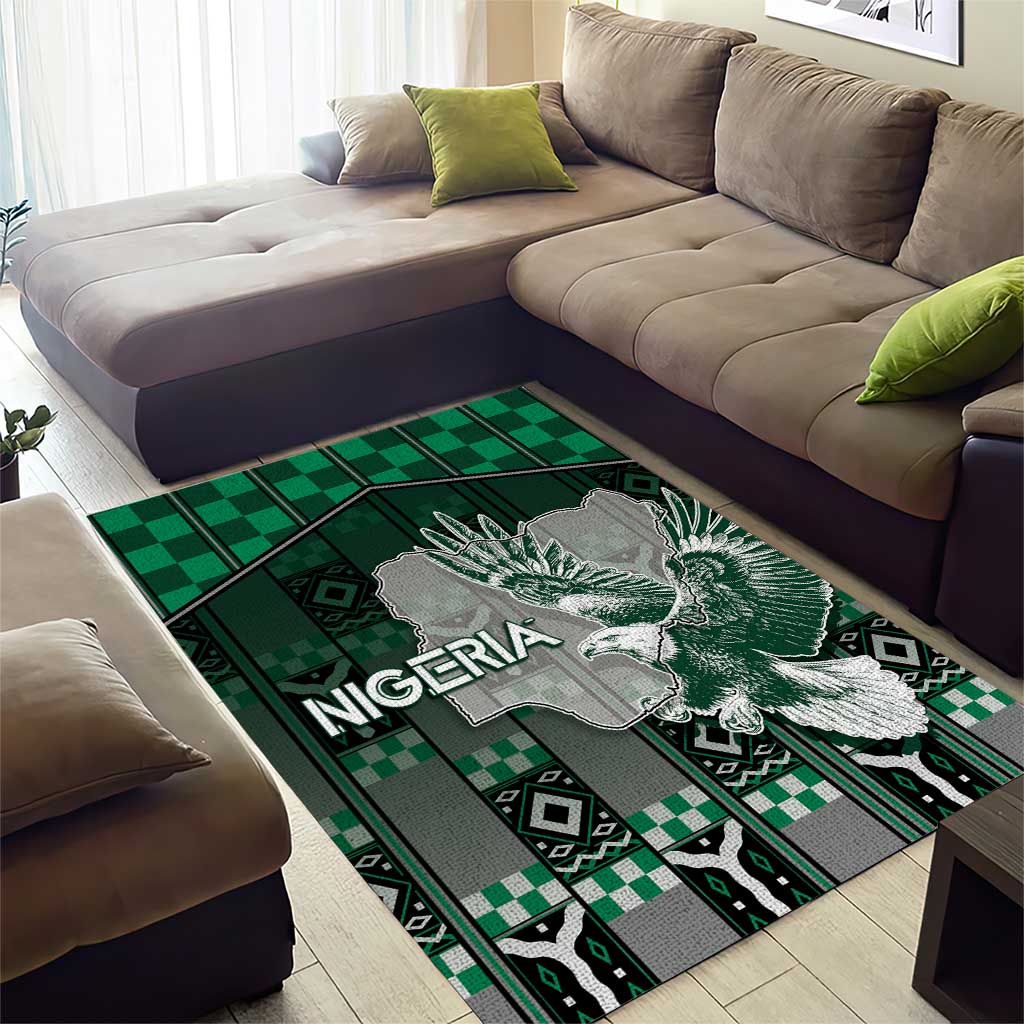 Nigeria Area Rug Eagle With Tribal Patterns