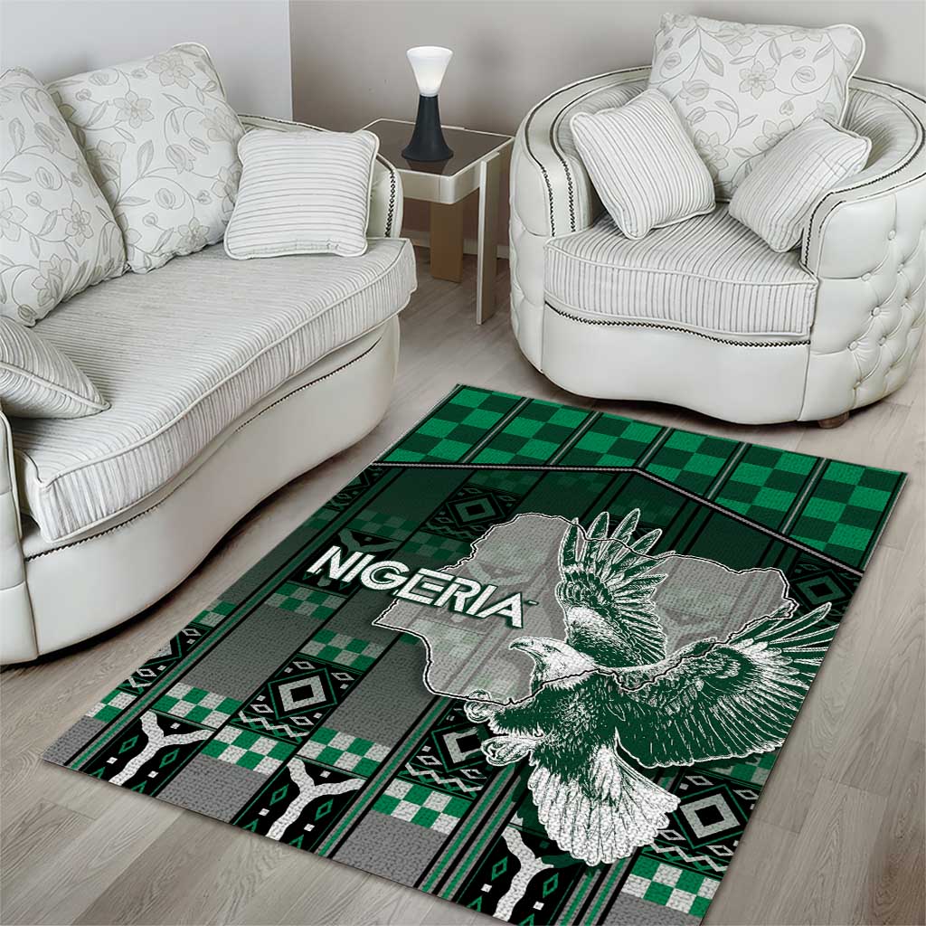 Nigeria Area Rug Eagle With Tribal Patterns