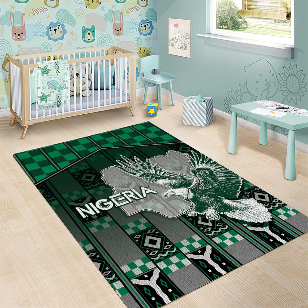 Nigeria Area Rug Eagle With Tribal Patterns