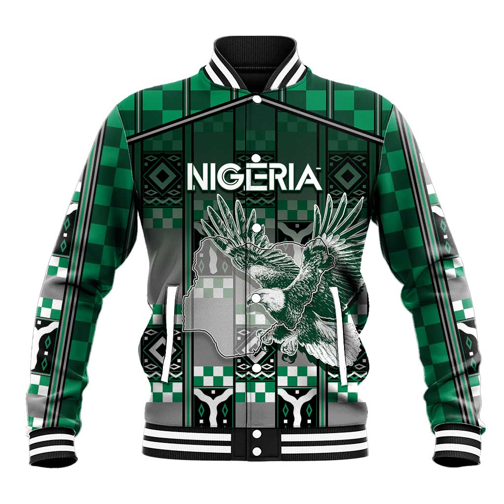 Personalized Nigeria Baseball Jacket Eagle With Tribal Patterns
