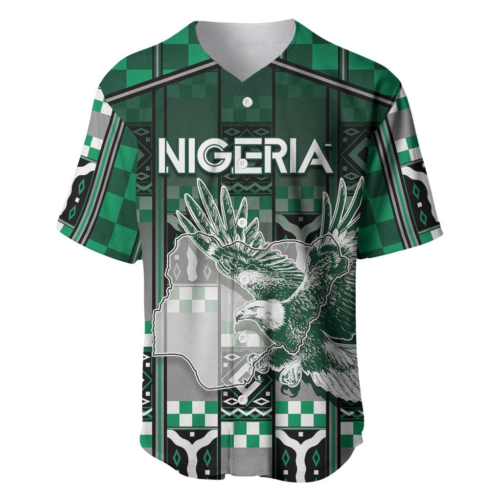 Personalized Nigeria Baseball Jersey Eagle With Tribal Patterns
