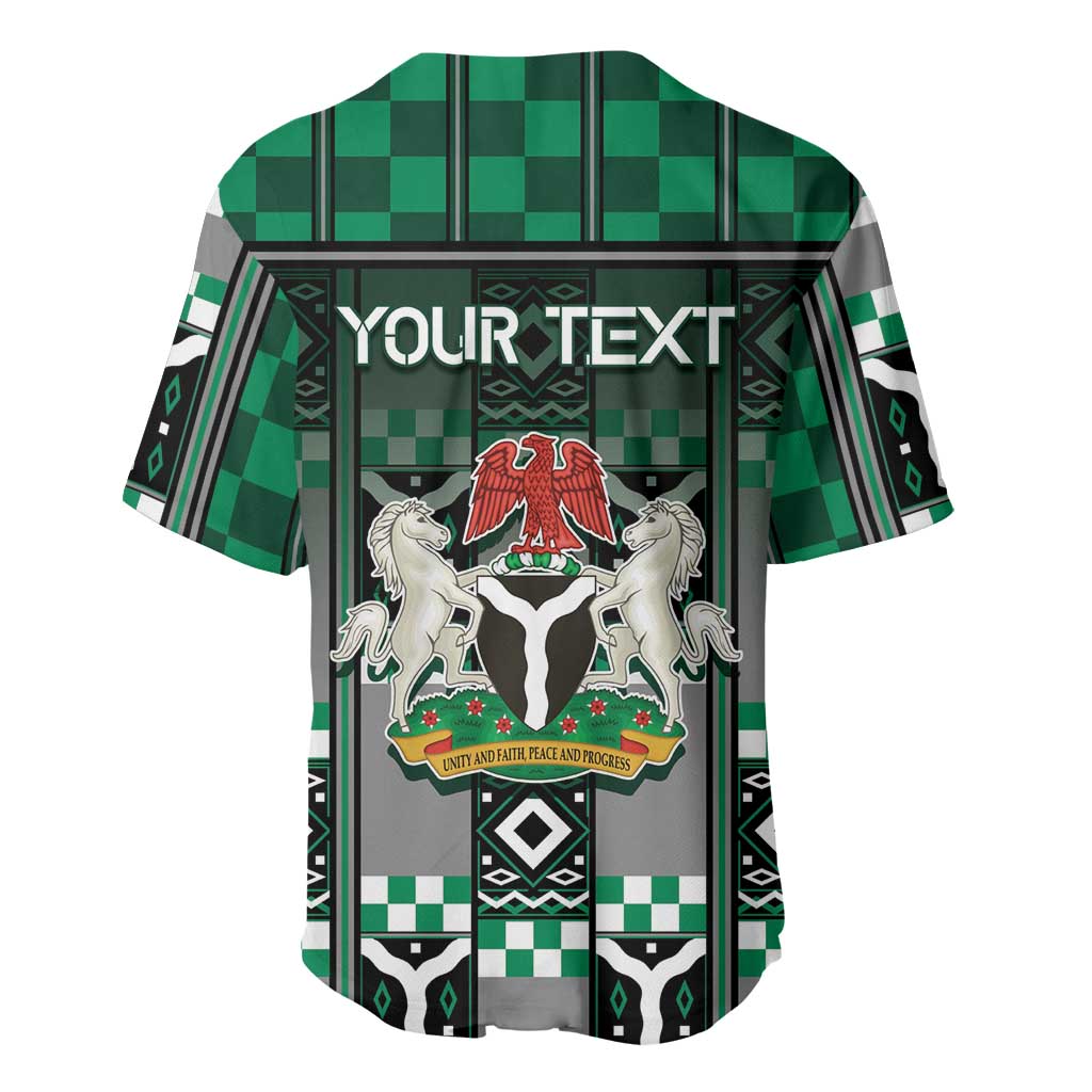 Personalized Nigeria Baseball Jersey Eagle With Tribal Patterns