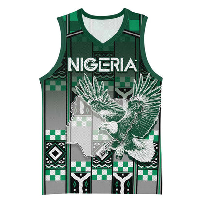 Personalized Nigeria Basketball Jersey Eagle With Tribal Patterns