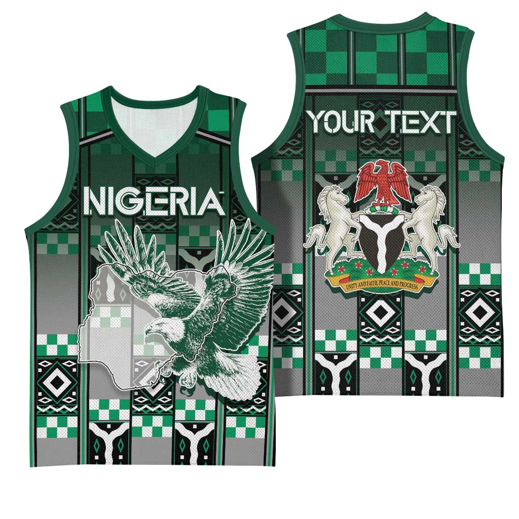 Personalized Nigeria Basketball Jersey Eagle With Tribal Patterns