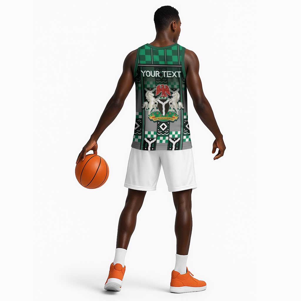 Personalized Nigeria Basketball Jersey Eagle With Tribal Patterns