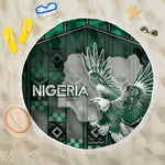 Nigeria Beach Blanket Eagle With Tribal Patterns