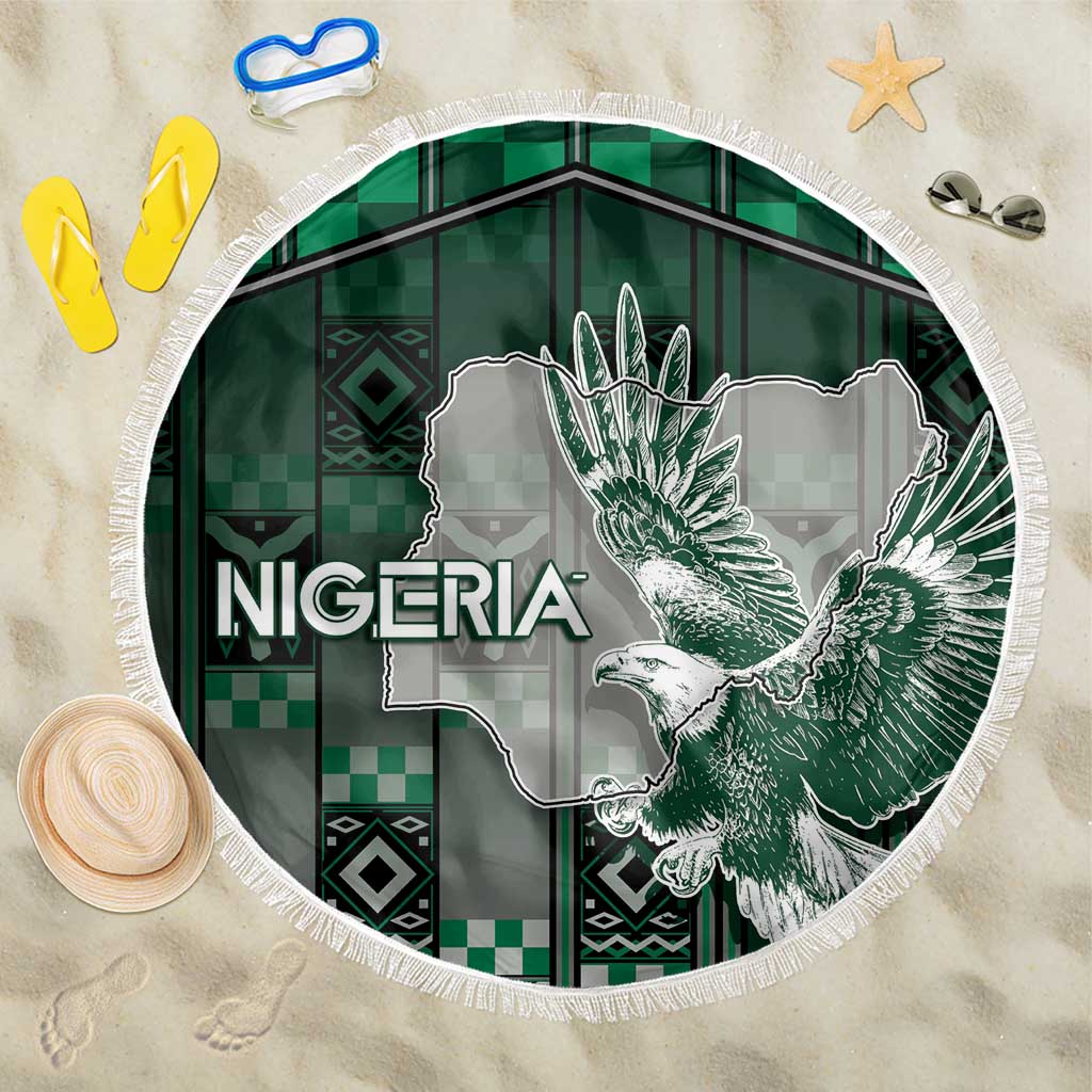 Nigeria Beach Blanket Eagle With Tribal Patterns
