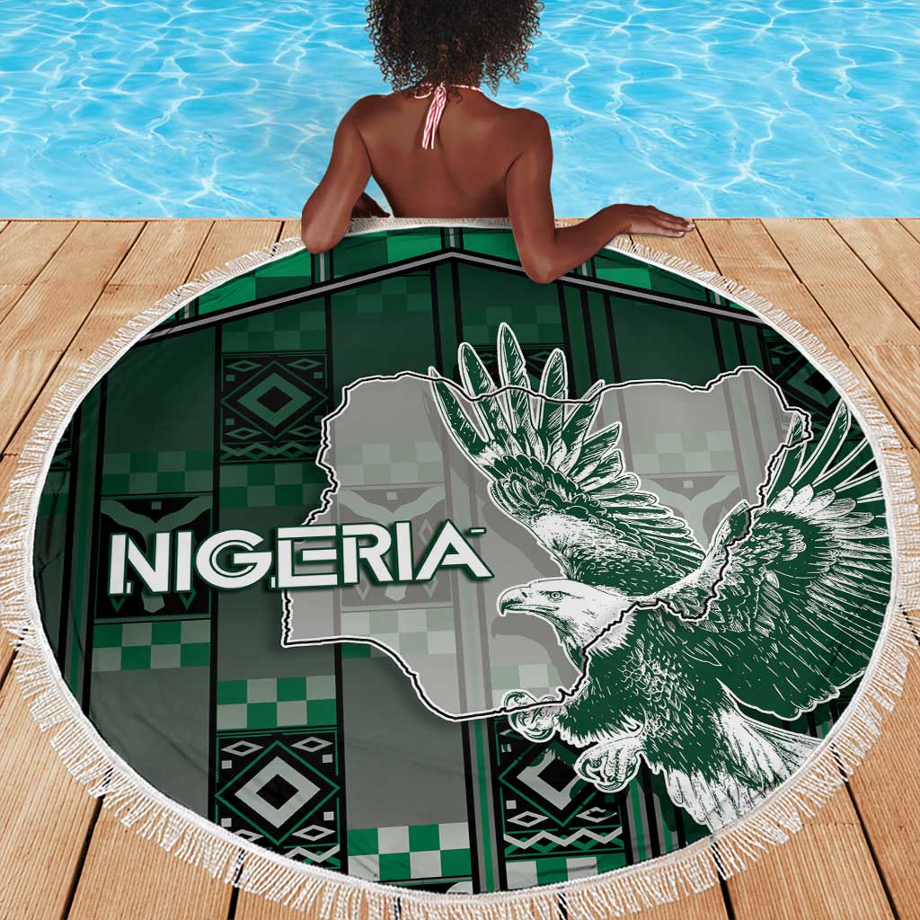 Nigeria Beach Blanket Eagle With Tribal Patterns