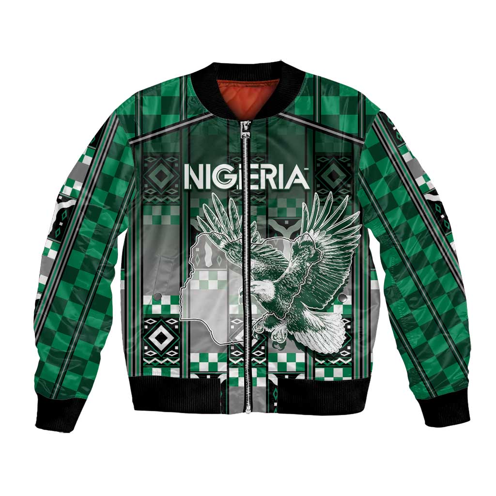 Personalized Nigeria Bomber Jacket Eagle With Tribal Patterns