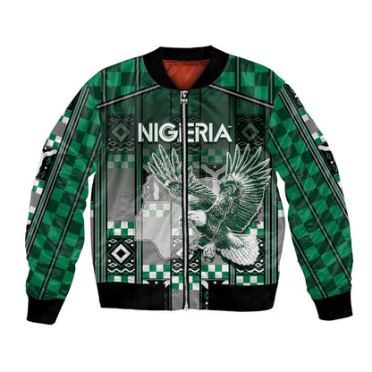 Personalized Nigeria Bomber Jacket Eagle With Tribal Patterns