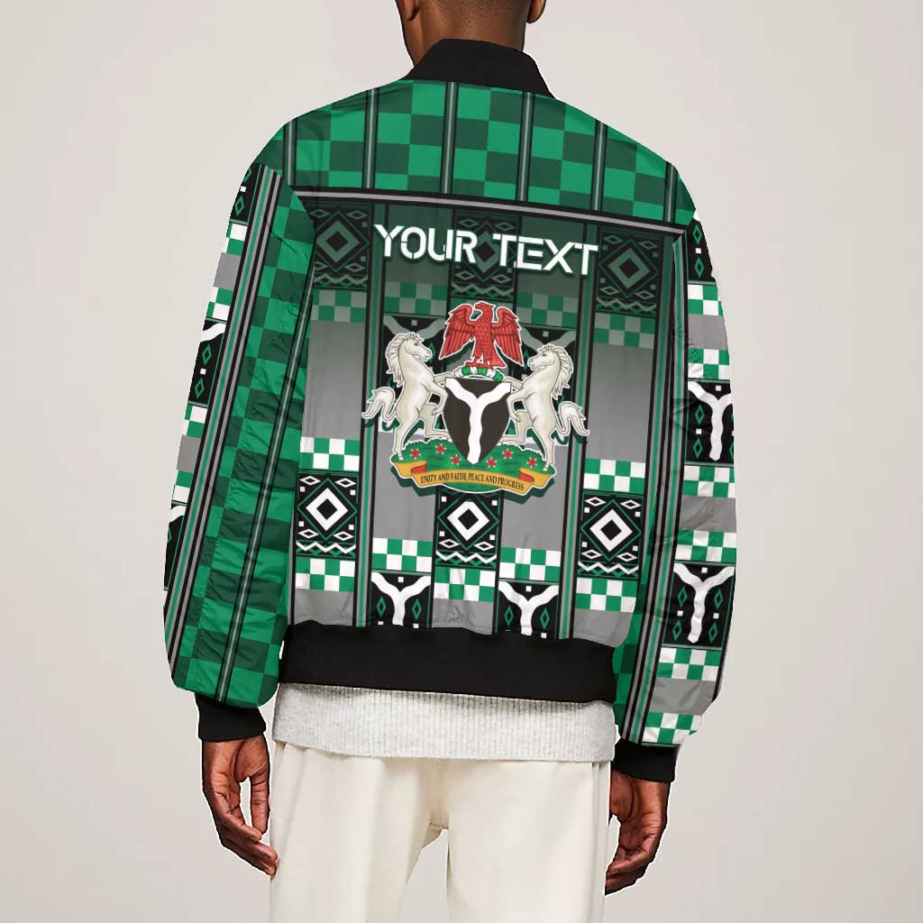 Personalized Nigeria Bomber Jacket Eagle With Tribal Patterns