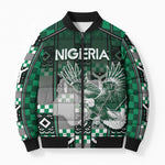 Personalized Nigeria Bomber Puffer Jacket Eagle With Tribal Patterns
