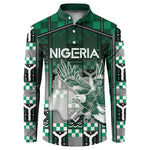 Personalized Nigeria Button Sweatshirt Eagle With Tribal Patterns