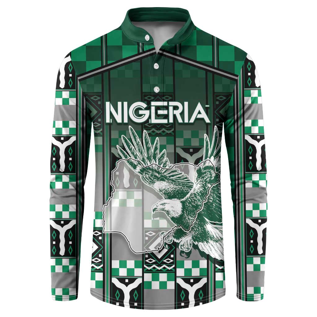 Personalized Nigeria Button Sweatshirt Eagle With Tribal Patterns
